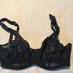 Victoria’s Secret Unlined Balconette Bra – Black Mesh – 32DD